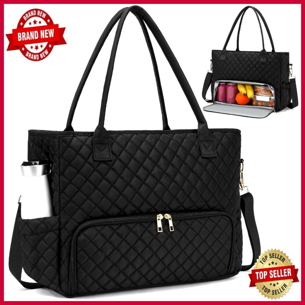 15.6" Laptop Tote with Insulated Lunch Compartment, Professional Work Bag